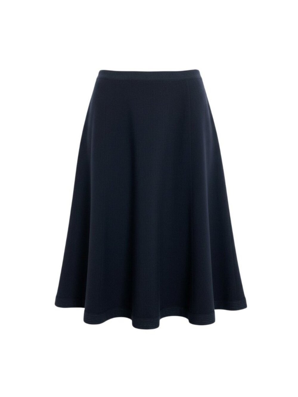 Chanel Skirt Pocket CC Logo Dark Navy Wool 40
